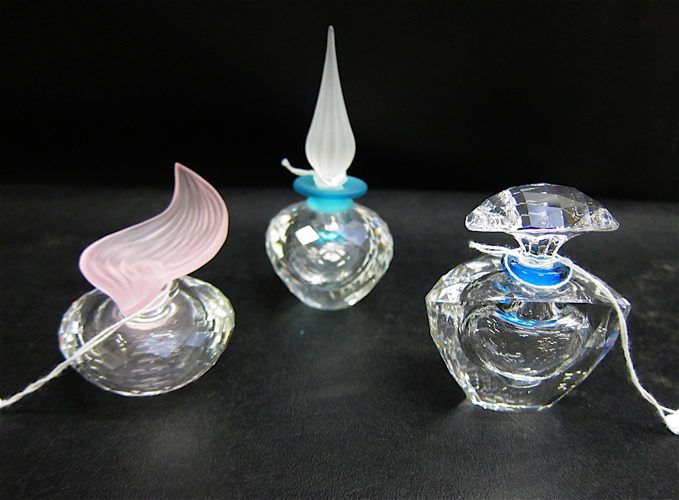 THREE SWAROVSKI CRYSTAL PERFUMES  16f420