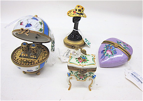 FOUR LIMOGES PORCELAIN MINIATURE