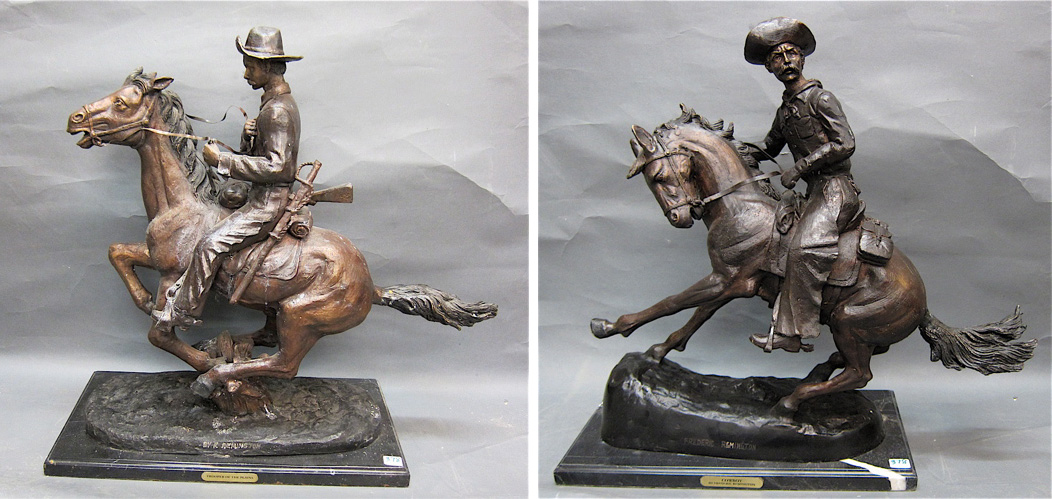 TWO WESTERN BRONZE SCULPTURES after 16f464