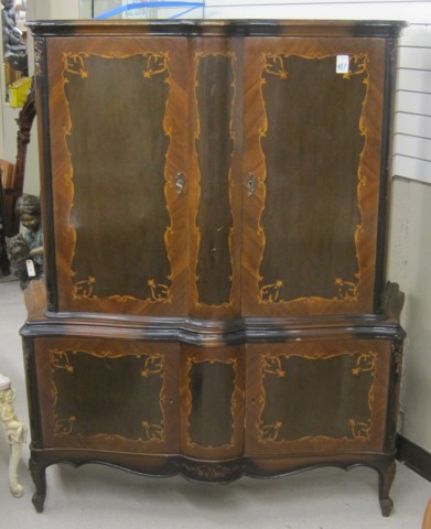 LOUIS XV STYLE INLAID CABINET ON CABINET 16f481