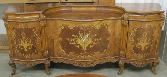 LOUIS XV STYLE CARVED AND INLAID