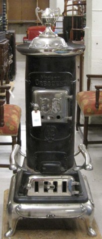 CAST IRON CYLINDER PARLOR STOVE 16f4ca
