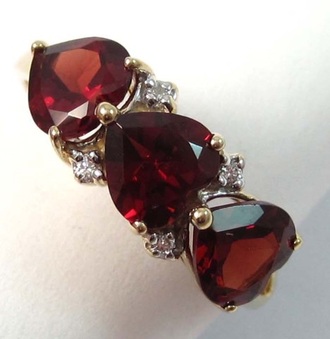 GARNET DIAMOND AND FOURTEEN KARAT