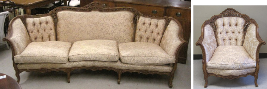 LOUIS XV STYLE SOFA AND CHAIR SET