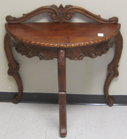 CARVED MAHOGANY CONSOLE TABLE AND 16f4e4