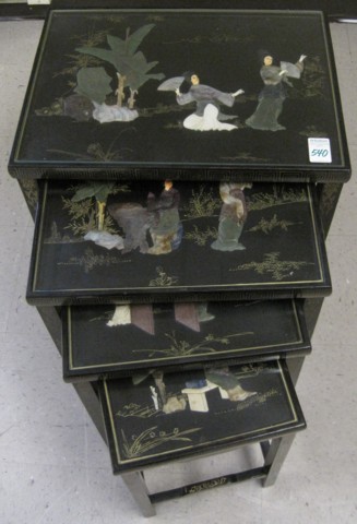 A SET OF CHINESE NESTING TABLES comprising