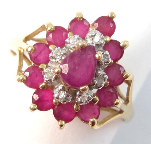 RUBY DIAMOND AND FOURTEEN KARAT GOLD