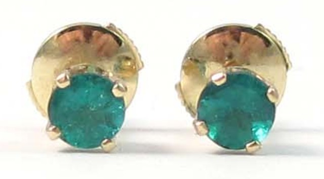 PAIR OF EMERALD EAR STUDS each