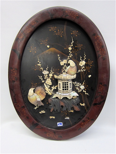 JAPANESE OVAL CARVED DISPLAY of