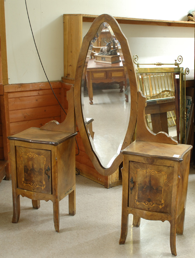 LOUIS XV STYLE INLAID WALNUT VANITY