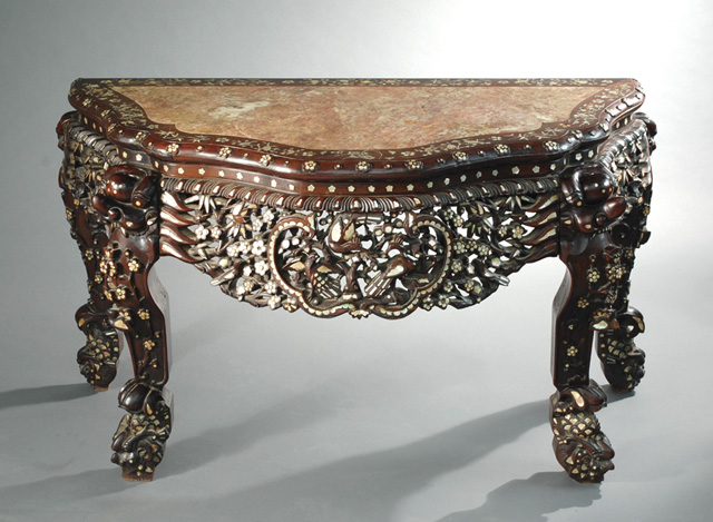 CARVED AND INLAID HONGMU CONSOLE 16f593