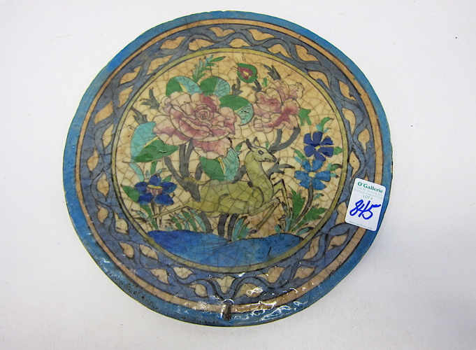 CHINESE POTTERY ROUND WALL PLAQUE 16f632