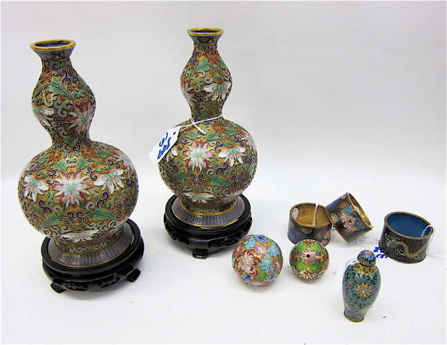 EIGHT CHINESE CLOISONNE ENAMEL