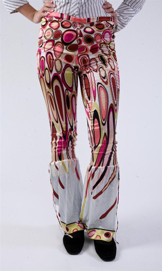 PAIR EMILIO PUCCI SILK BELL BOTTOM