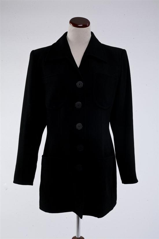 YVES SAINT LAURENT BLACK WOOL PIQUE