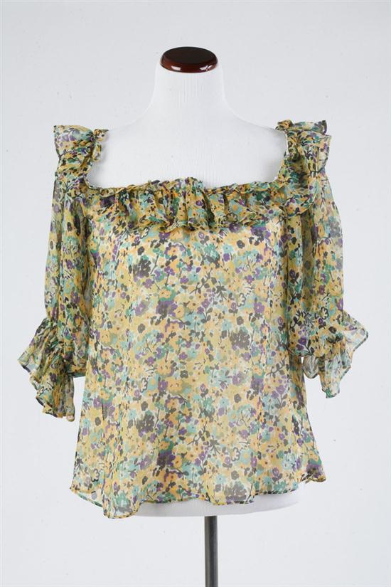 NANETTE LEPORE SILK FLORAL PEASANT