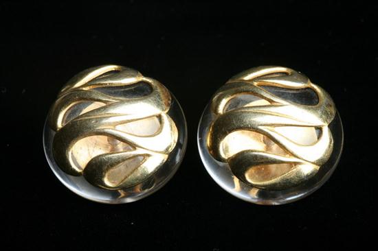 CHANEL LUCITE AND GOLD TONE EARRINGS 16f6b1