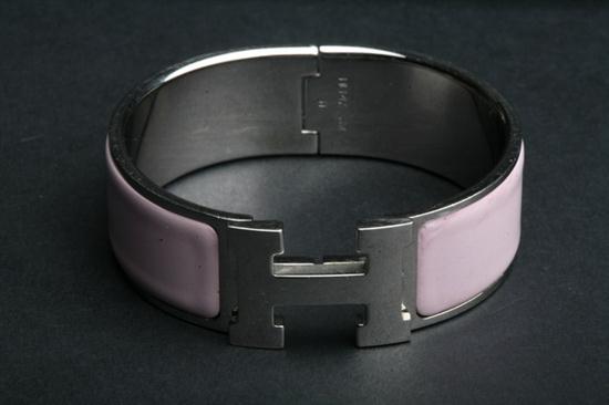 HERM?S PINK ENAMELLED SILVER AND