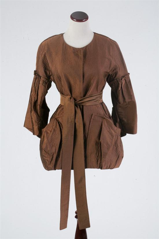 VERA WANG BROWN SILK JACKET WITH