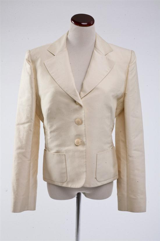 HERM S IVORY COTTON AND SILK JACKET 16f76e