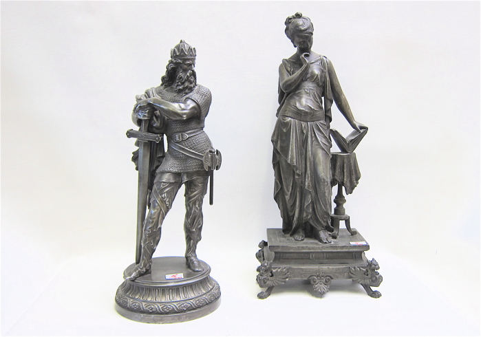 TWO GERMAN SPELTER FIGURES the 16f77f