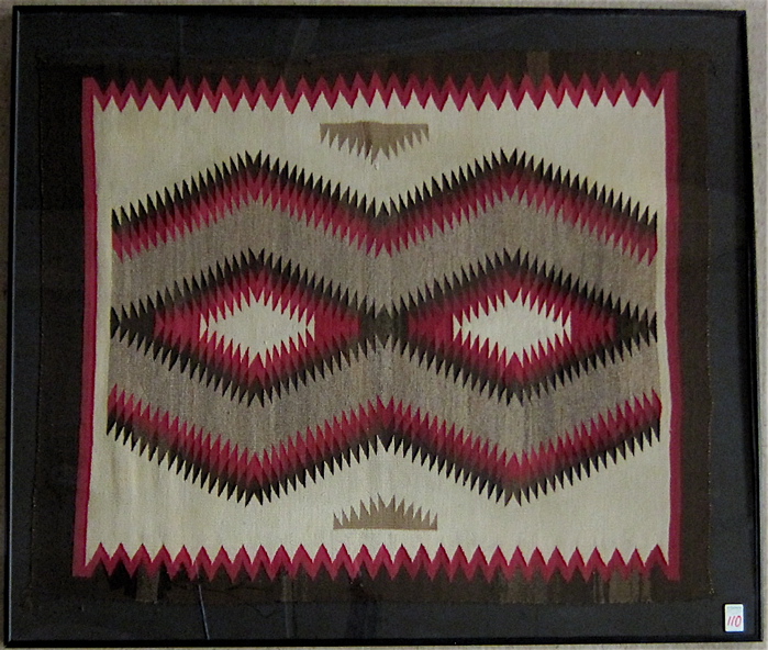 FRAMED NAVAJO RUG Ganado Region 16f7e4