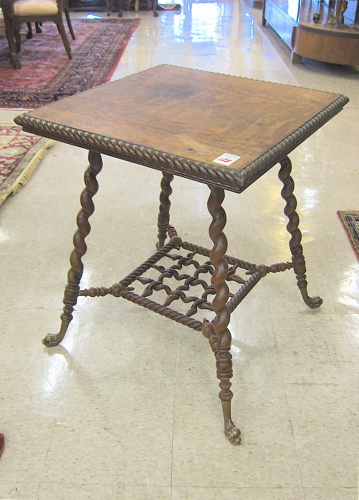 LATE VICTORIAN OAK LAMP TABLE American