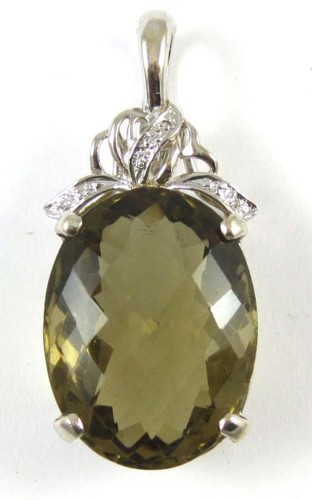 LEMON CITRINE AND WHITE GOLD PENDANT  16f841