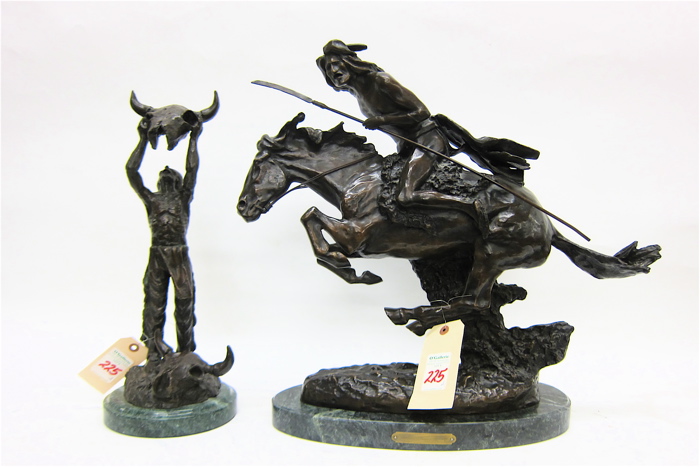 TWO REMINGTON BRONZE SCULPTURES 16f850