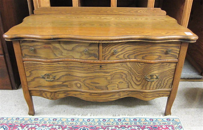 A LOW THREE-DRAWER DRESSER American