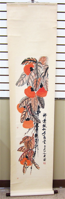 QI BASHI COLOR WOODCUT SCROLL Chinese 16f89b