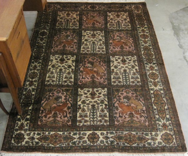 HAND KNOTTED ORIENTAL PANEL RUG