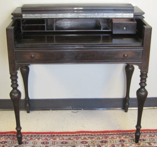 DARK MAHOGANY SPINET WRITING DESK American