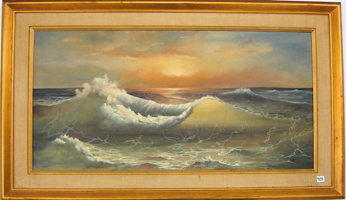 C. CARLSON OIL ON CANVAS seascape