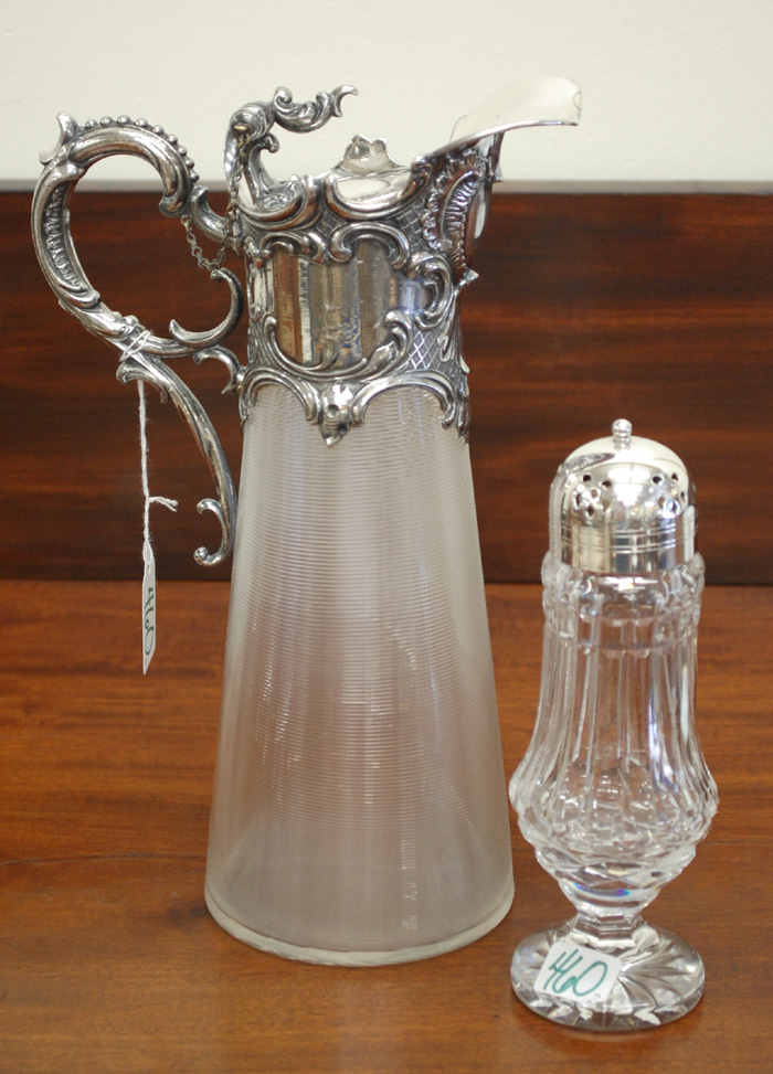 GLASS AND SILVER PLATED PITCHER 16f93a