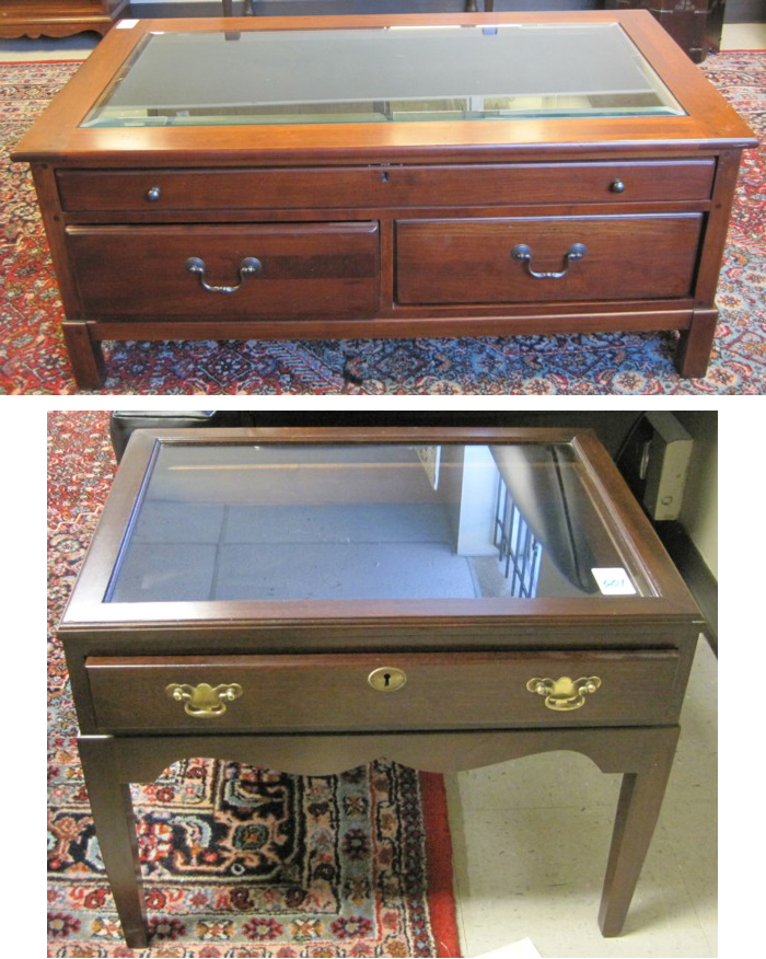 TWO CURIO DISPLAY TOP LIVING ROOM