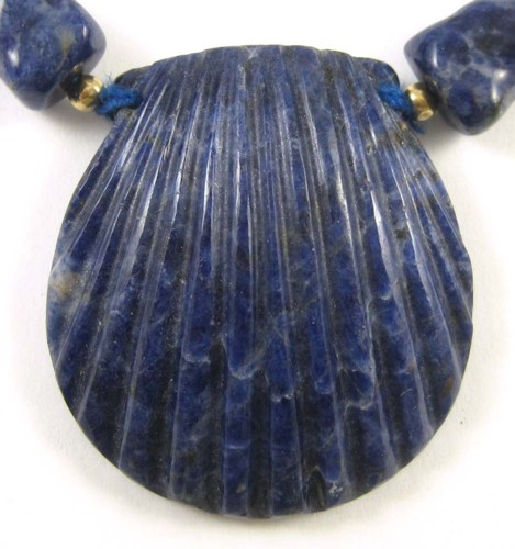 LAPIS LAZULI BEADED NECKLACE 15-1/2