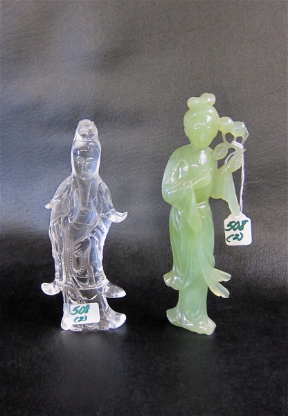 TWO CARVED FIGURES OF QUAN YIN  16f969