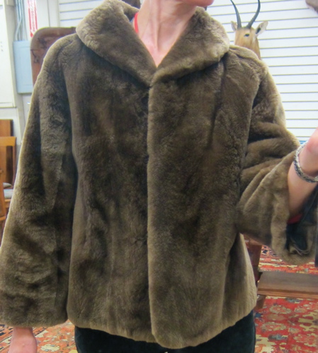 LADY'S MOUTON LAMB FUR JACKET brown