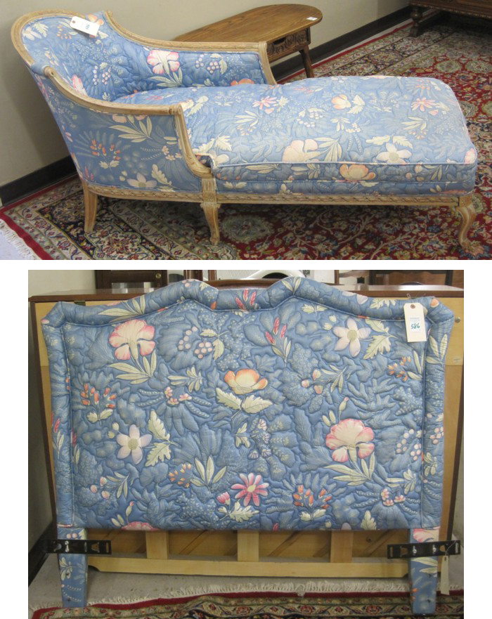 LOUIS XV STYLE CHAISE LOUNGE AND