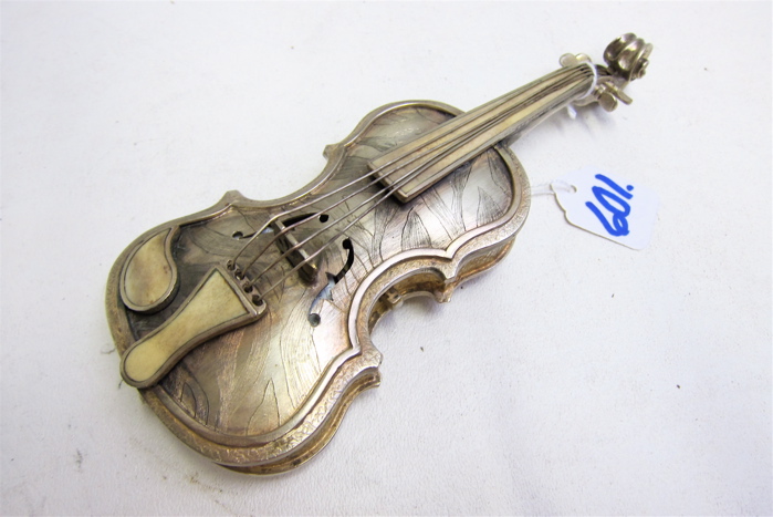 RUSSIAN SILVER PLATED VIOLIN SHAPED 16f9c4