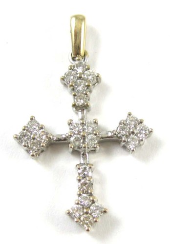 DIAMOND AND WHITE GOLD CROSS PENDANT 16f9db