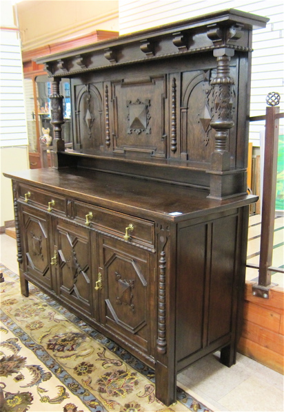 CAROLEAN REVIVAL DARK OAK SIDEBOARD