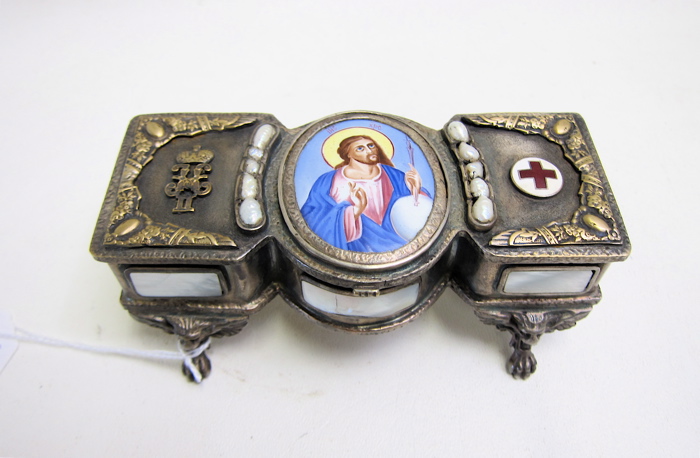 RUSSIAN SILVER-PLATED RED CROSS