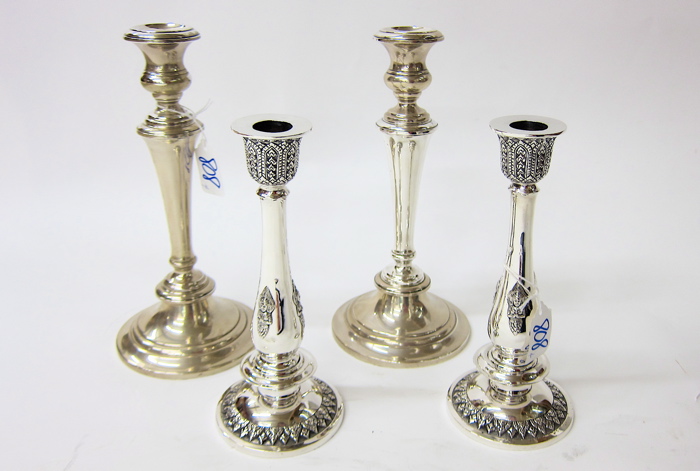 TWO PAIR STERLING SILVER CANDLESTICKS  16fa83