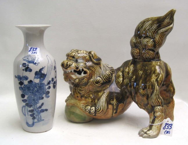 TWO CHINESE COLLECTIBLES: a pottery