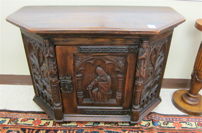 GOTHIC REVIVAL CARVED OAK CONSOLE 16fa9c