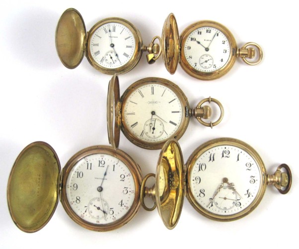 FIVE HUNTER CASE POCKET WATCHES  16fac5