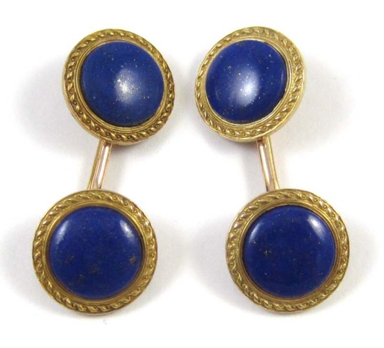 PAIR OF LAPIS LAZULI CUFFLINKS 16fad5