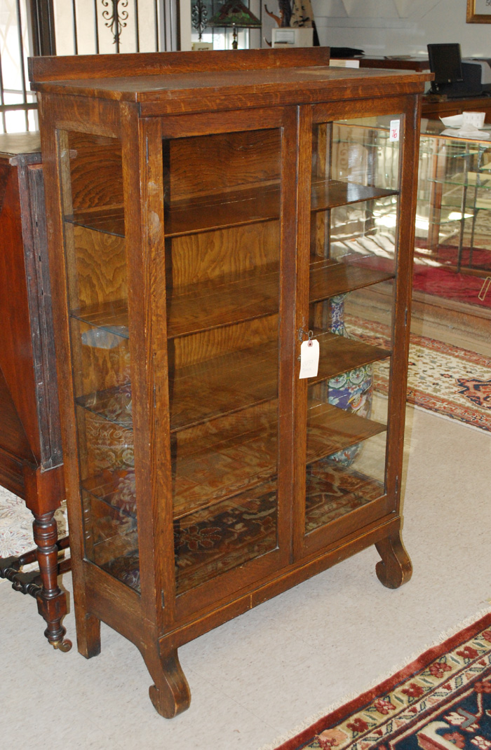 OAK CHINA CABINET Empire Revival design